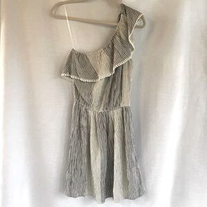 American Eagle Linen Blend One Shoulder Dress